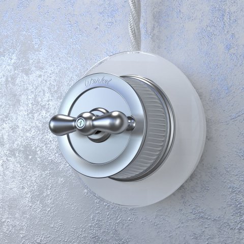 Переключатель Werkel одноклавишный Retro матовый хром WL19-01-03 4690389143397