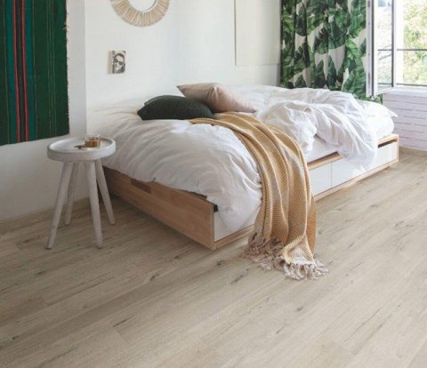 Замковый виниловый пол Quick-Step Pulse Click Plus PUCP40200 Дуб хлопковый белый