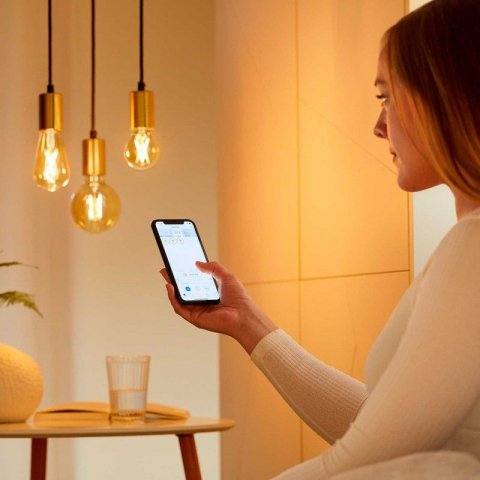 Лампа светодиодная филаментная диммируемая WiZ E27 7W 2700-6500K золото Wi-Fi BLE50WST64E27920-50Amb1PF/6 929003018701