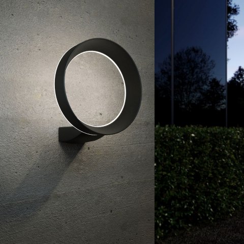 Уличный настенный светодиодный светильник Elektrostandard Ring 1710 Techno Led черный a054933