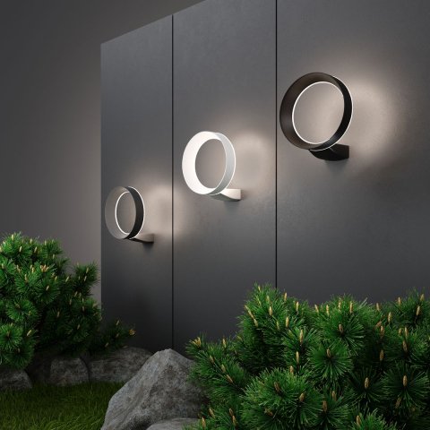 Уличный настенный светодиодный светильник Elektrostandard Ring 1710 Techno Led белый a054931