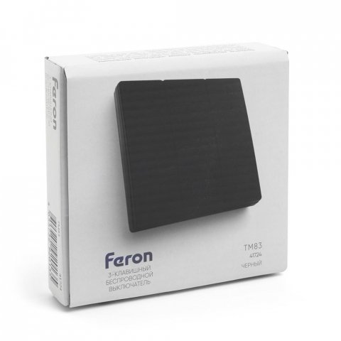 Выключатель трехклавишный беспроводной Feron Smart черный TM83 41724