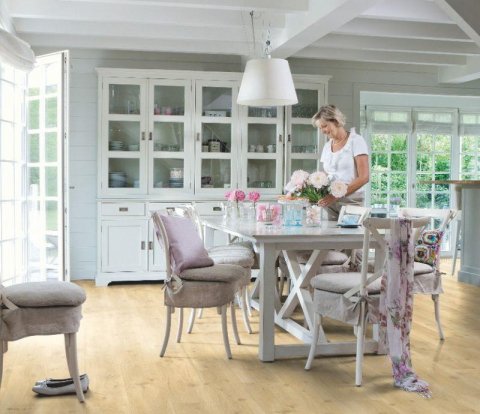 Замковый виниловый пол Quick-Step Alpha Vinyl Small Planks AVSP40018 Бежевый дуб