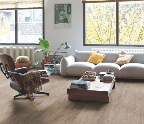 Клеевой виниловый пол Quick-Step Balance Glue Plus BAGP40059 Дуб Каньон тёмно-коричневый пилёный