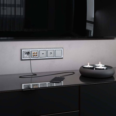 Акустическая розетка Werkel cеребряный рифленый W1185009 4690389159916