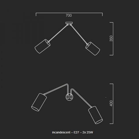Бра CTO Lighting Array Twin Bronze