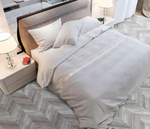 Замковое напольное пробковое покрытие Corkstyle Chevron Silver
