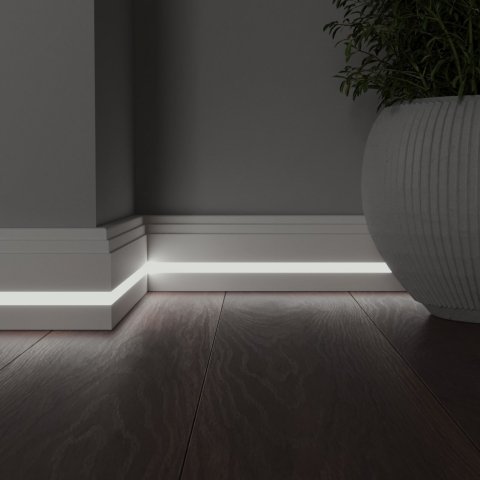 Плинтус МДФ (грунт) LED  профиль №1
