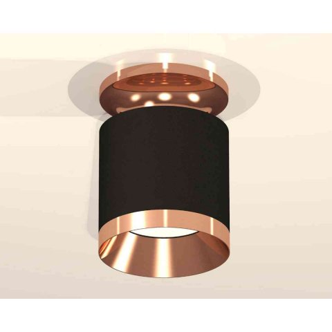 Комплект накладного светильника Ambrella light Techno Spot XS7402121 SBK/PPG черный песок/золото розовое полированное (N7930, C7402, N7035)