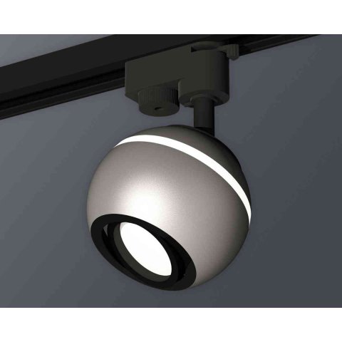Комплект трекового светильника Ambrella light Track System XT1103001 SSL/PBK серебро песок/черный полированный (A2521, C1103, N7002)