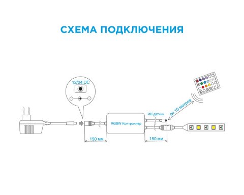 Контроллер RGBW Apeyron с пультом 12/24V 04-29