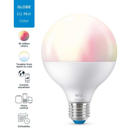 Лампа светодиодная диммируемая WiZ E27 11W RGB+CCT матовая Wi-Fi BLE 75WG95E27922-65RGB1PF/6 929002383902