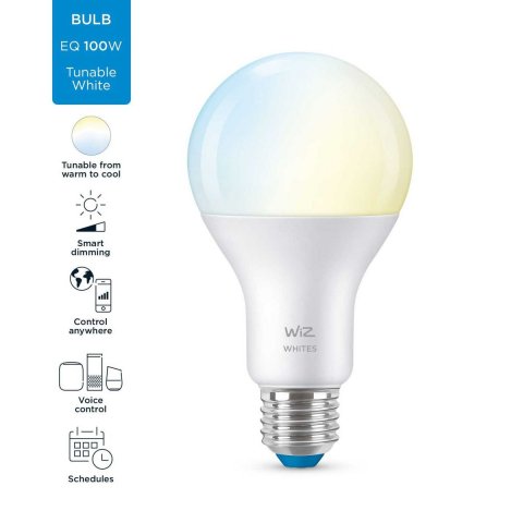 Лампа светодиодная диммируемая WiZ E27 13W 2700-6500K матовая Wi-Fi BLE100WA67E27927-65TW1PF/6 929002449602
