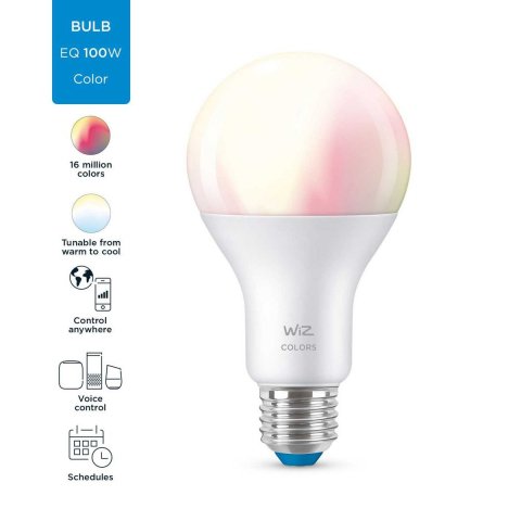 Лампа светодиодная диммируемая WiZ E27 13W RGB+CCT матовая Wi-FiBLE100WA67E27922-65RGB1PF/6 929002449702