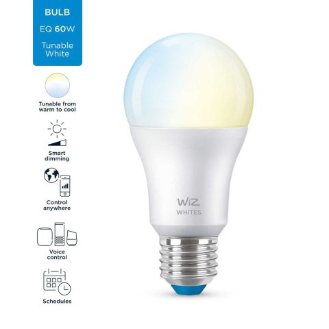 Лампа светодиодная диммируемая WiZ E27 8W 2700-6500K матовая Wi-Fi BLE 60W A60E27927-65TW1PF/6 929002383502