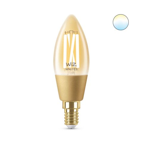 Лампа светодиодная филаментная диммируемая WiZ E14 4,9W 2700-6500K золото Wi-Fi BLE 25W C35E14920-50Amb1PF/6 929003017701
