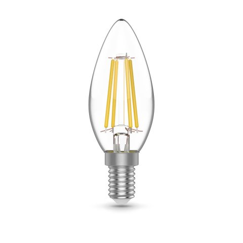 Лампа светодиодная филаментная Gauss E14 4,5W 4100К прозрачная 1031215