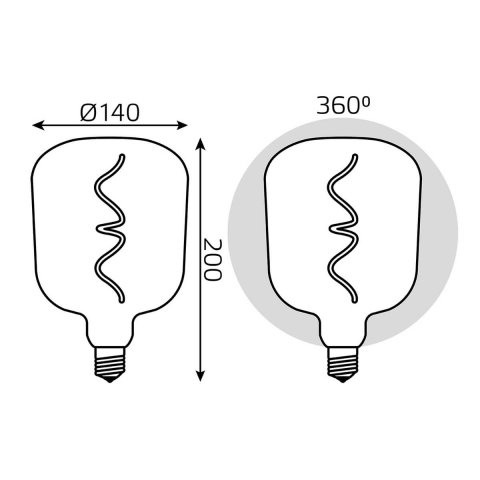 Лампа светодиодная филаментная Gauss E27 5W 1800K розовая 1010802105