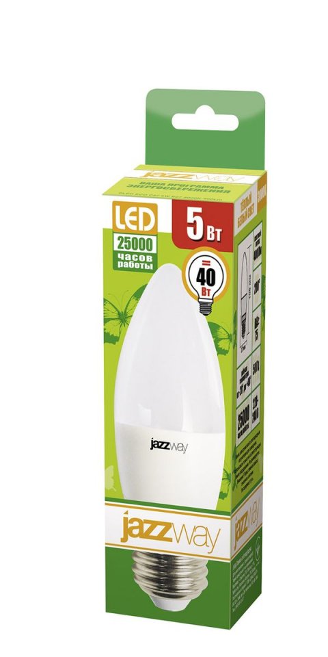 Лампа светодиодная Jazzway E27 5W 3000K матовая 2855312A