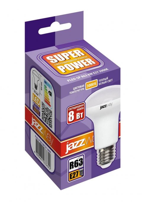Лампа светодиодная Jazzway E27 8W 3000K матовая 1033642