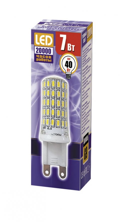 Лампа светодиодная Jazzway G9 7W 2700K прозрачная 1039064B