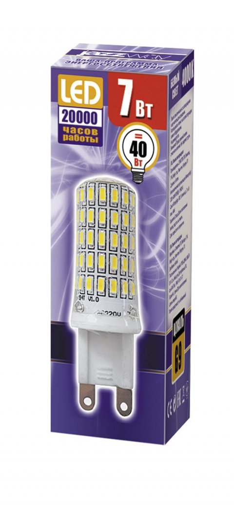 Лампа светодиодная Jazzway G9 7W 4000K прозрачная 1039095B