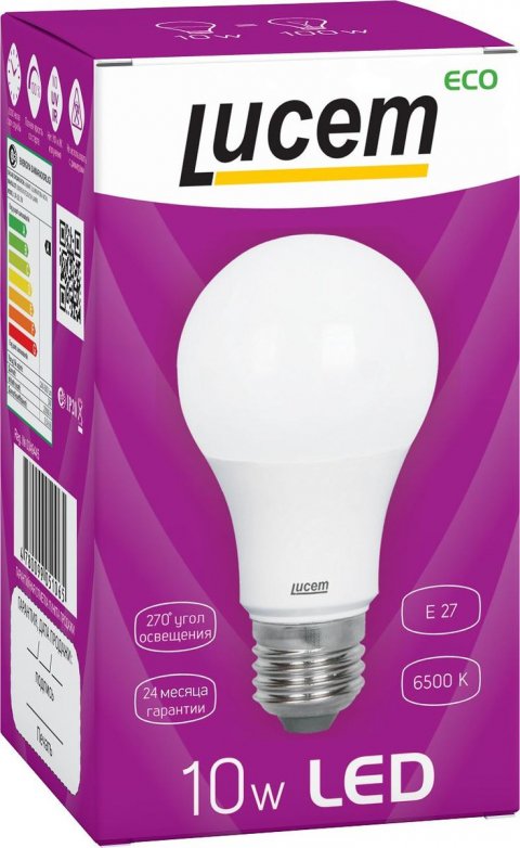 Лампа светодиодная Lucem E27 10W 6500K матовая FLLBL102765L