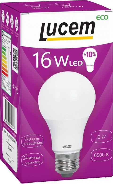 Лампа светодиодная Lucem E27 16W 6500K матовая FLLBL162730L