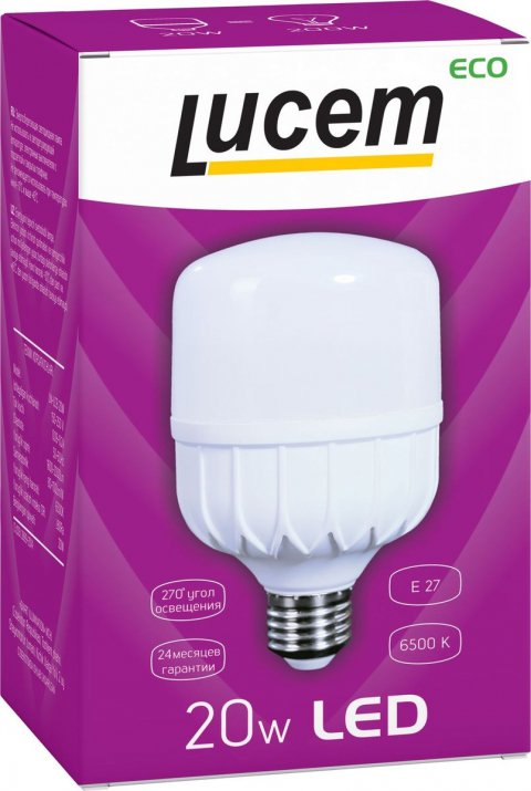 Лампа светодиодная Lucem E27 20W 6500K матовая FLLCB202765L