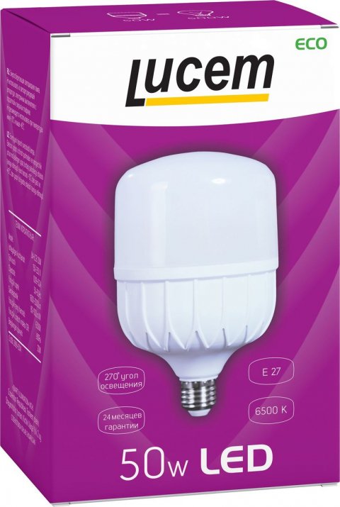 Лампа светодиодная Lucem E27 50W 6500K матовая FLLCB502765L
