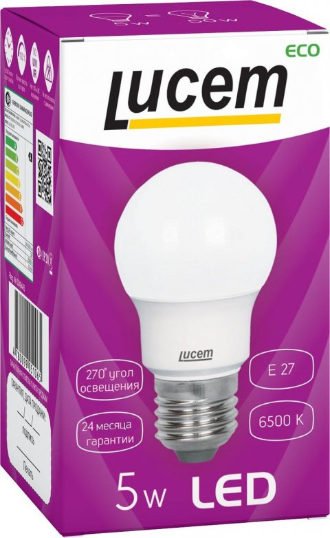 Лампа светодиодная Lucem E27 5W 6500K матовая FLLBL052765L