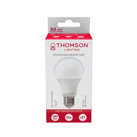 Лампа светодиодная Thomson E27 15W 6500K груша матовая TH-B2305