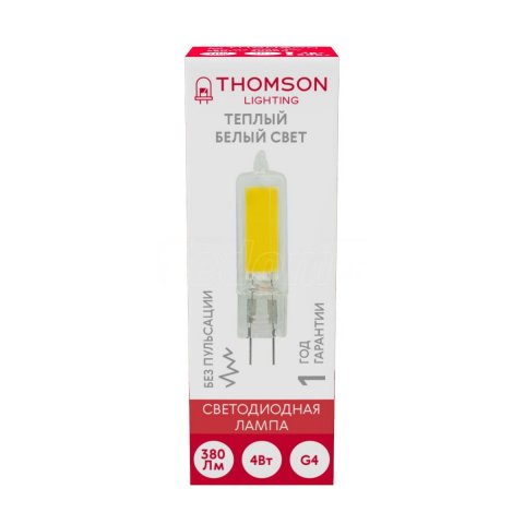 Лампа светодиодная Thomson G4 4W 3000K прозрачная TH-B4218
