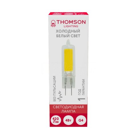 Лампа светодиодная Thomson G4 4W 6500K прозрачная TH-B4219
