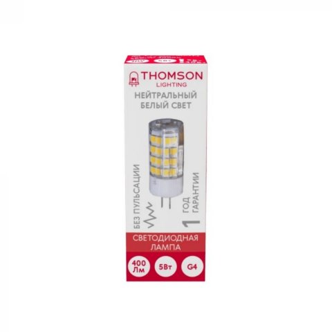 Лампа светодиодная Thomson G4 5W 4000K прозрачная TH-B4206