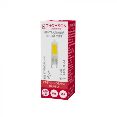 Лампа светодиодная Thomson G9 4W 4000K прозрачная TH-B4210
