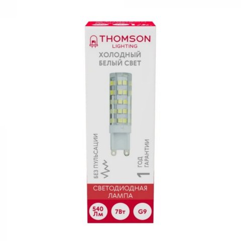 Лампа светодиодная Thomson G9 7W 6500K прозрачная TH-B4244