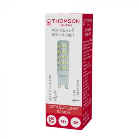 Лампа светодиодная Thomson G9 7W 6500K прозрачная TH-B4244