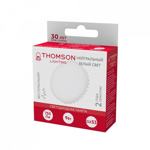 Лампа светодиодная Thomson GX53 9W 4000K таблетка матовая TH-B4007
