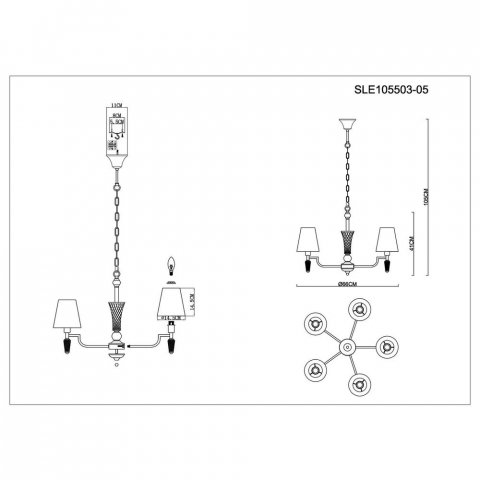 Подвесная люстра Evoluce Reimo SLE105503-05