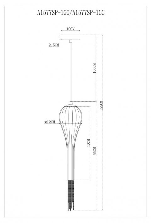 Подвесной светильник Arte Lamp Waterfall A1577SP-1GO