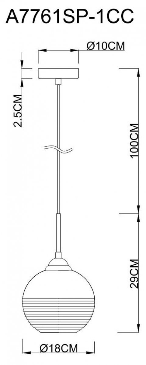 Подвесной светильник Arte Lamp Wave A7761SP-1CC