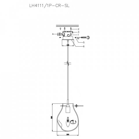 Подвесной светильник Lumien Hall Nertus LH4111/1P-CR-SL