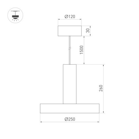 Подвесной светодиодный светильник Arlight SP-Eric-R250-8W Warm3000 035924