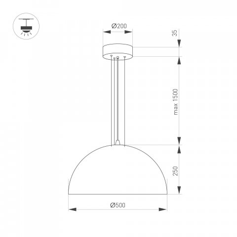 Подвесной светодиодный светильник Arlight SP-RESTO-HANG-R500-30W Day4000 039698