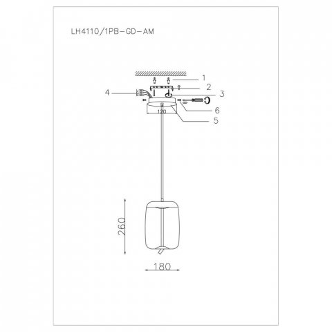 Подвесной светодиодный светильник Lumien Hall Avila LH4110/1PB-GD-AM