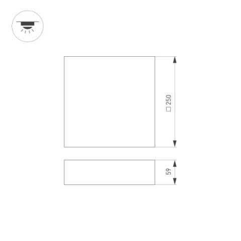 Потолочный светодиодный светильник Arlight SP-Quadro-S250x250-25W Day4000 034789