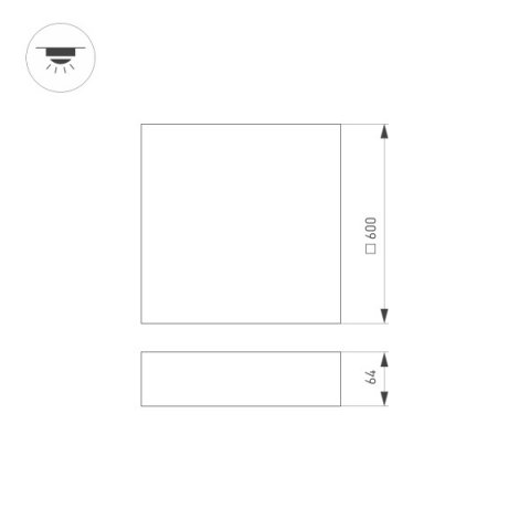 Потолочный светодиодный светильник Arlight SP-Quadro-S600x600-60W Day4000 034803