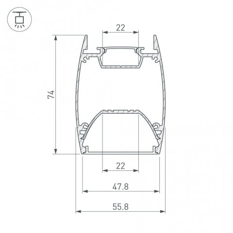 Профиль Arlight ARH-Line-4874-Dual-2000 Anod 036345