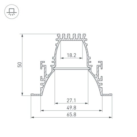 Профиль Arlight ARH-Line-6650-F-Comfort-2000 Anod 036351